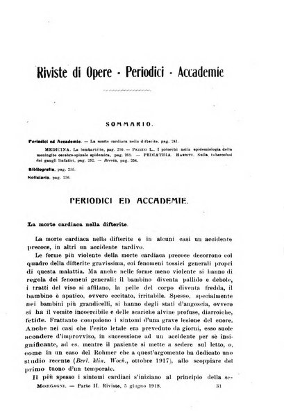 Il morgagni giornale indirizzato al progresso della medicina. Parte 2., Riviste