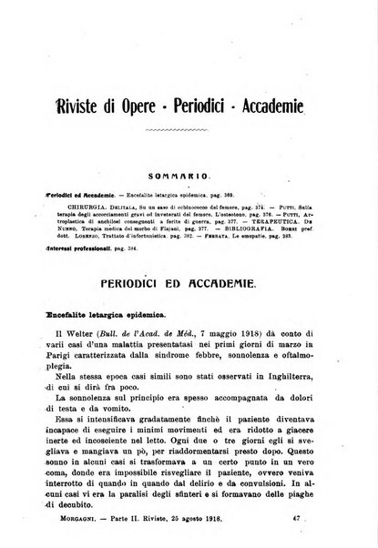 Il morgagni giornale indirizzato al progresso della medicina. Parte 2., Riviste