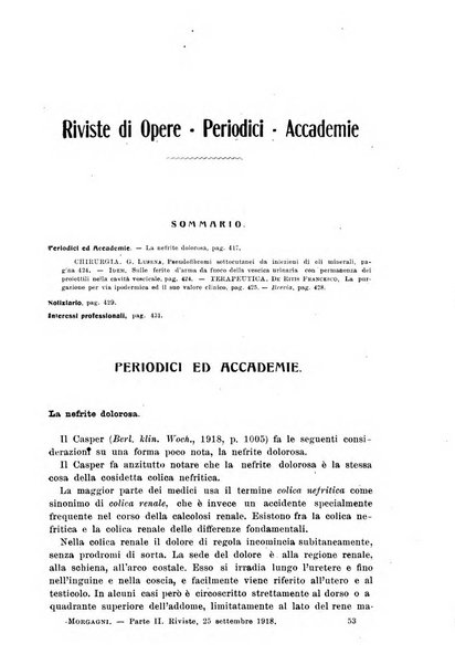 Il morgagni giornale indirizzato al progresso della medicina. Parte 2., Riviste