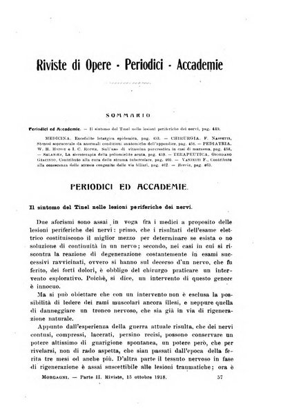 Il morgagni giornale indirizzato al progresso della medicina. Parte 2., Riviste