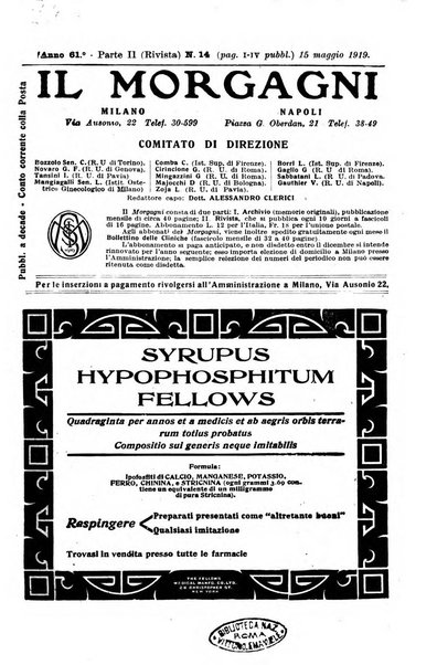 Il morgagni giornale indirizzato al progresso della medicina. Parte 2., Riviste