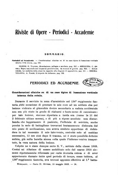 Il morgagni giornale indirizzato al progresso della medicina. Parte 2., Riviste