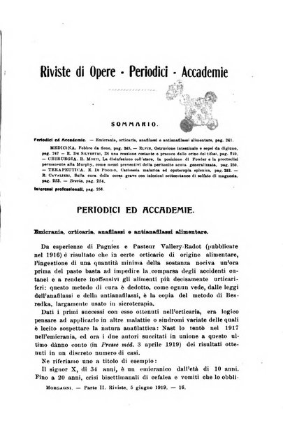 Il morgagni giornale indirizzato al progresso della medicina. Parte 2., Riviste