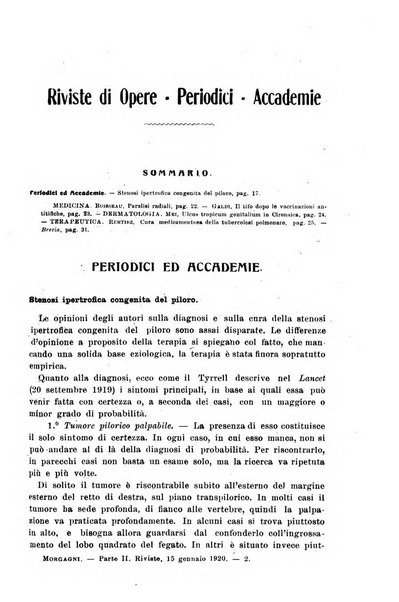 Il morgagni giornale indirizzato al progresso della medicina. Parte 2., Riviste