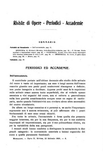 Il morgagni giornale indirizzato al progresso della medicina. Parte 2., Riviste