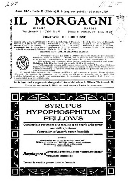 Il morgagni giornale indirizzato al progresso della medicina. Parte 2., Riviste