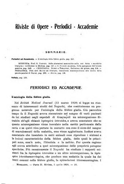 Il morgagni giornale indirizzato al progresso della medicina. Parte 2., Riviste