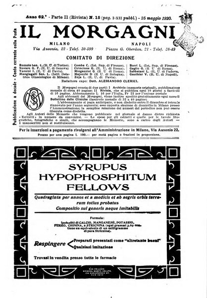 Il morgagni giornale indirizzato al progresso della medicina. Parte 2., Riviste