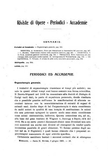 Il morgagni giornale indirizzato al progresso della medicina. Parte 2., Riviste