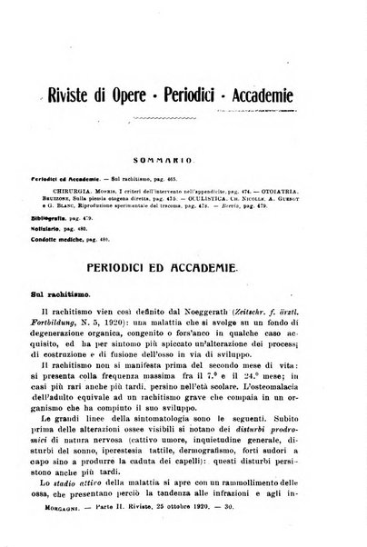 Il morgagni giornale indirizzato al progresso della medicina. Parte 2., Riviste