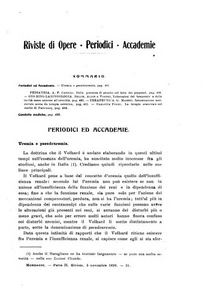 Il morgagni giornale indirizzato al progresso della medicina. Parte 2., Riviste