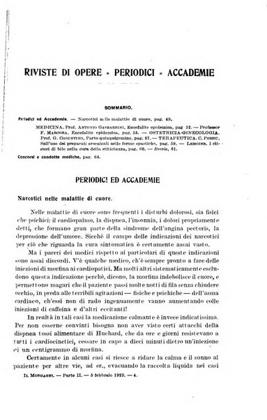 Il morgagni giornale indirizzato al progresso della medicina. Parte 2., Riviste