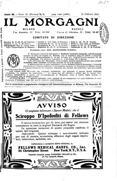 Il morgagni giornale indirizzato al progresso della medicina. Parte 2., Riviste