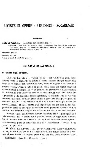 Il morgagni giornale indirizzato al progresso della medicina. Parte 2., Riviste