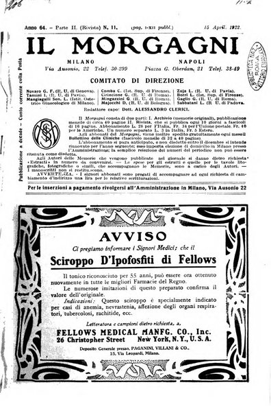 Il morgagni giornale indirizzato al progresso della medicina. Parte 2., Riviste