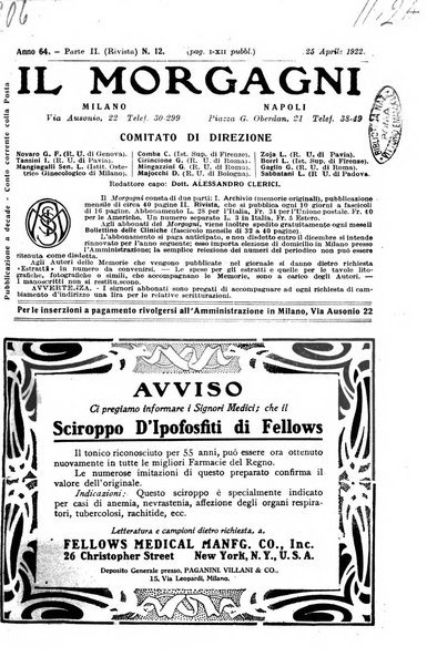 Il morgagni giornale indirizzato al progresso della medicina. Parte 2., Riviste