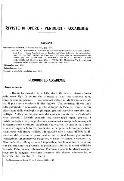 Il morgagni giornale indirizzato al progresso della medicina. Parte 2., Riviste