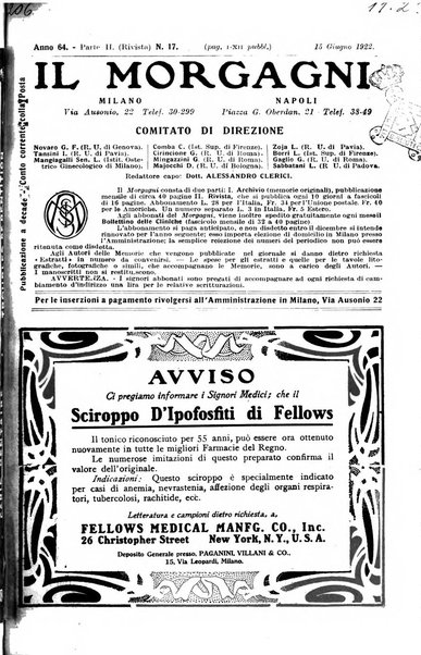 Il morgagni giornale indirizzato al progresso della medicina. Parte 2., Riviste