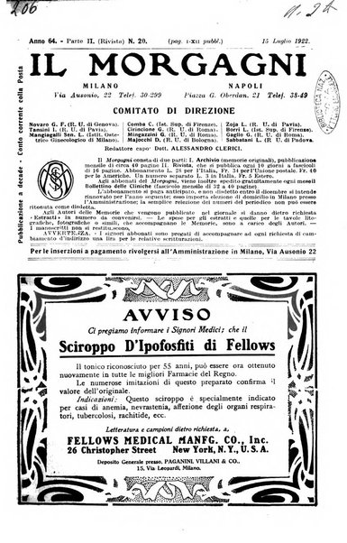 Il morgagni giornale indirizzato al progresso della medicina. Parte 2., Riviste