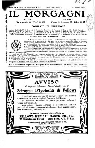 Il morgagni giornale indirizzato al progresso della medicina. Parte 2., Riviste