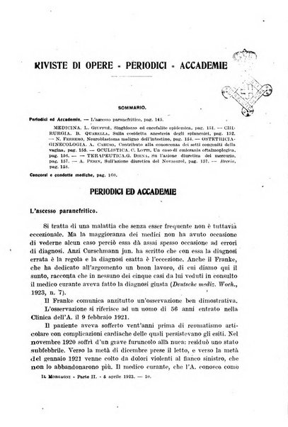 Il morgagni giornale indirizzato al progresso della medicina. Parte 2., Riviste