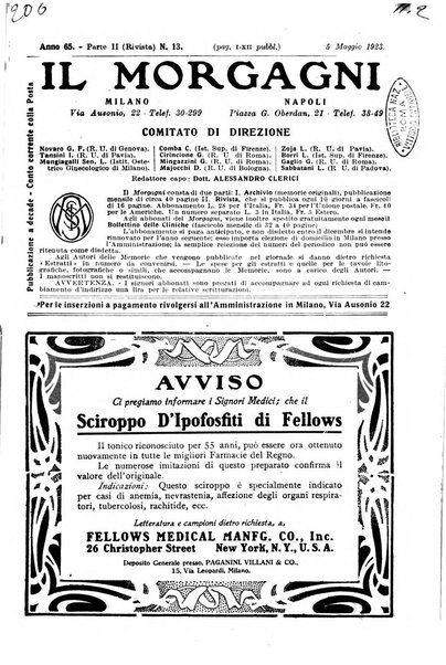 Il morgagni giornale indirizzato al progresso della medicina. Parte 2., Riviste