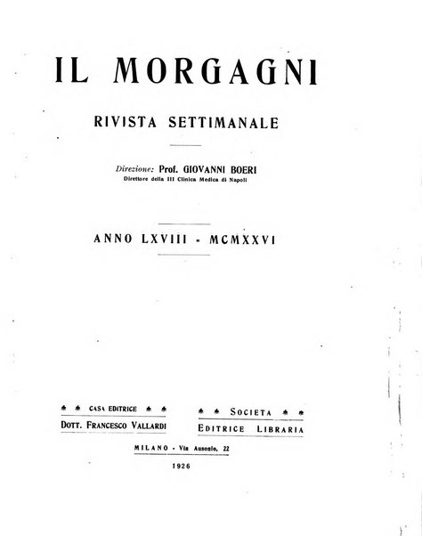 Il morgagni rivista settimanale