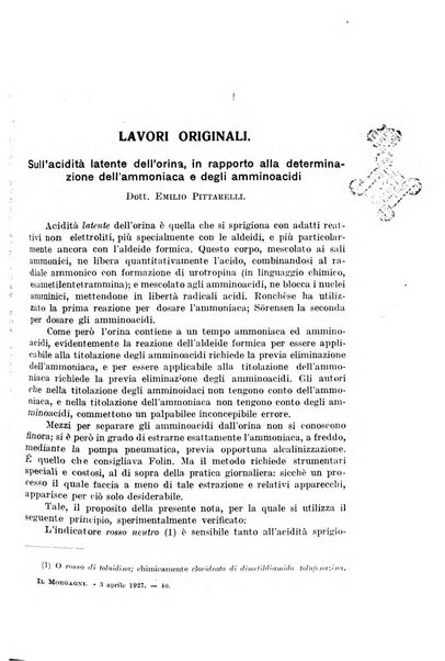 Il morgagni rivista settimanale