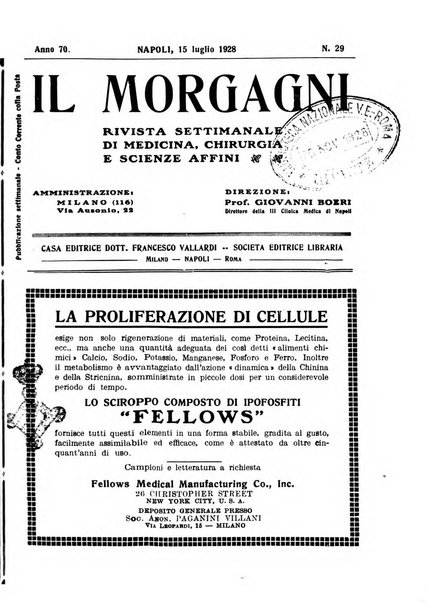 Il morgagni rivista settimanale