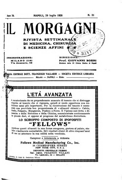 Il morgagni rivista settimanale