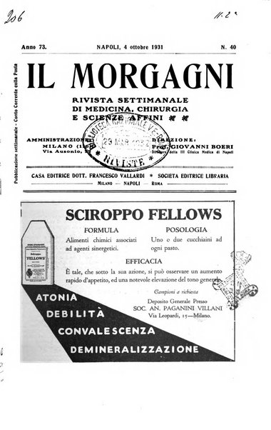 Il morgagni rivista settimanale