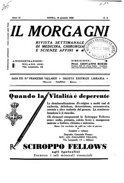 Il morgagni rivista settimanale