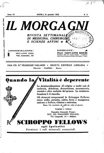 Il morgagni rivista settimanale