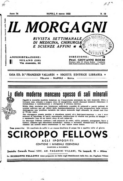 Il morgagni rivista settimanale