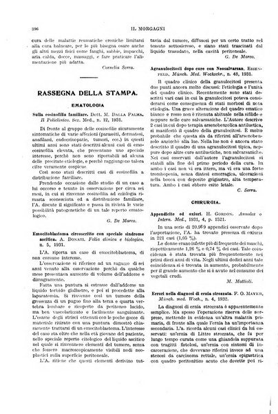 Il morgagni rivista settimanale