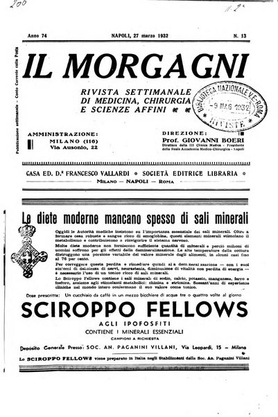 Il morgagni rivista settimanale