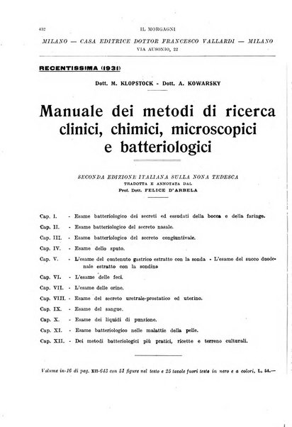 Il morgagni rivista settimanale