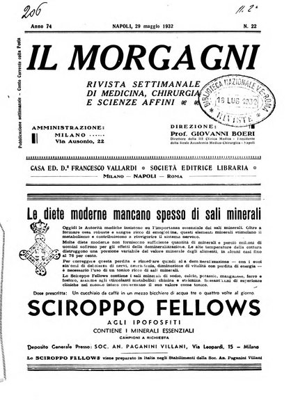 Il morgagni rivista settimanale