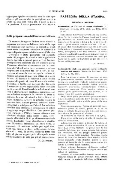 Il morgagni rivista settimanale