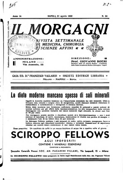 Il morgagni rivista settimanale