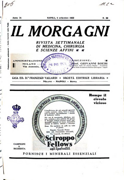 Il morgagni rivista settimanale