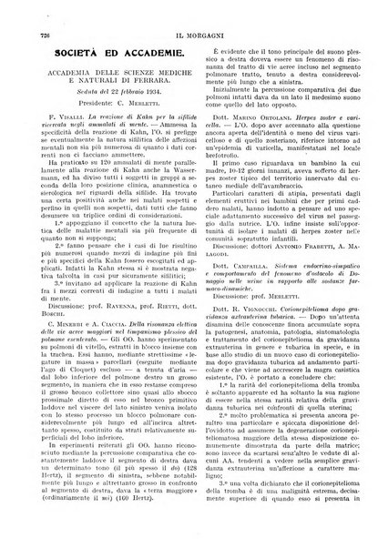 Il morgagni rivista settimanale