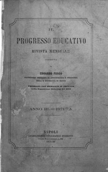 Il progresso educativo effemeride mensile