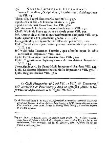 Giornale de'letterati per l'anno ... pubblicato col titolo di Novelle letterarie oltramontane