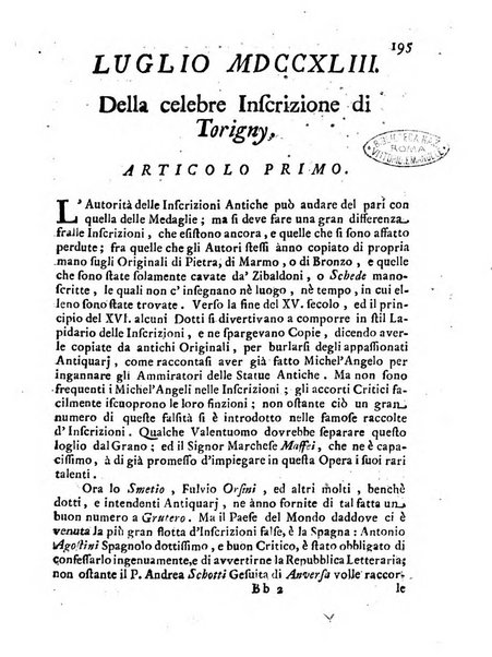 Giornale de'letterati per l'anno ... pubblicato col titolo di Novelle letterarie oltramontane