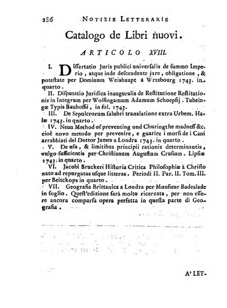 Giornale de'letterati per l'anno ... pubblicato col titolo di Novelle letterarie oltramontane