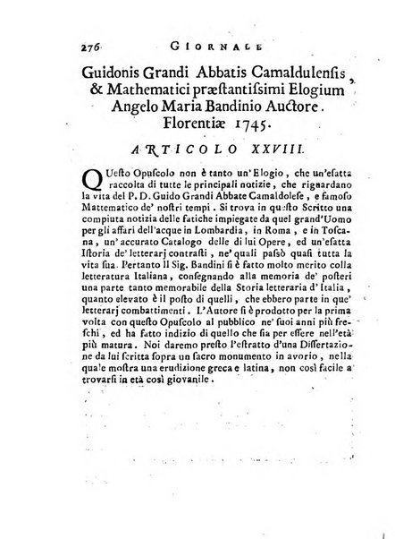 Giornale de'letterati per l'anno ... pubblicato col titolo di Novelle letterarie oltramontane