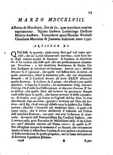 Giornale de'letterati per l'anno ... pubblicato col titolo di Novelle letterarie oltramontane