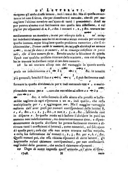 Giornale de'letterati per l'anno ... pubblicato col titolo di Novelle letterarie oltramontane