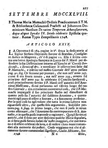 Giornale de'letterati per l'anno ... pubblicato col titolo di Novelle letterarie oltramontane